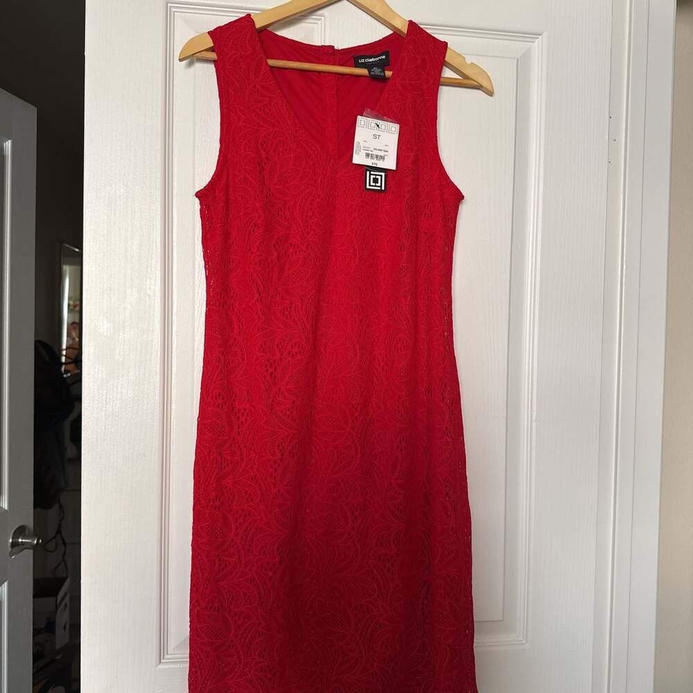 Liz Claiborne Red Sleeveless Midi Dress